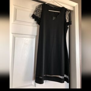 Black Dress with Lace Sleeves
